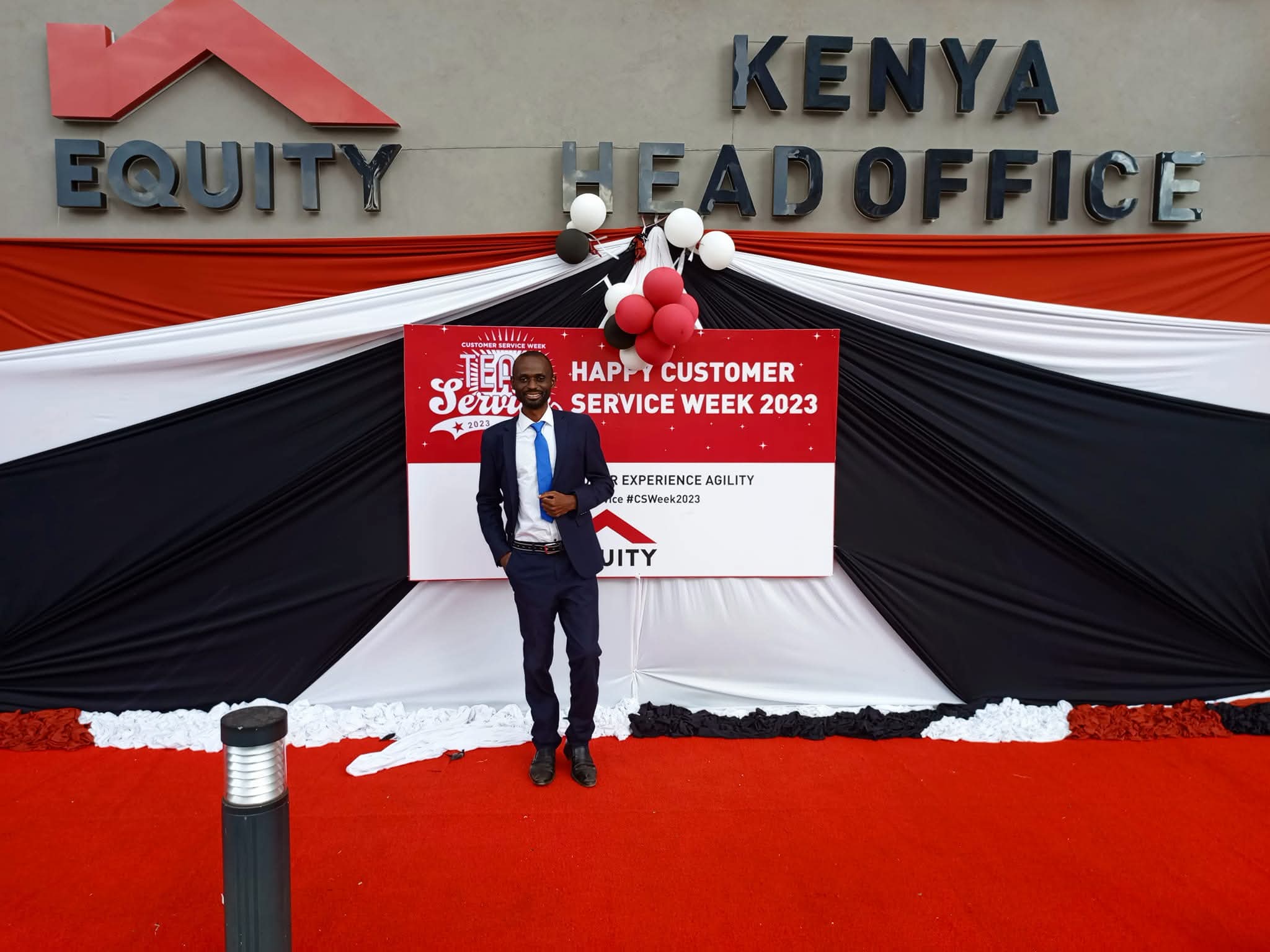 Baba AI Founder at Equity Bank Headquarters after partnership pitch